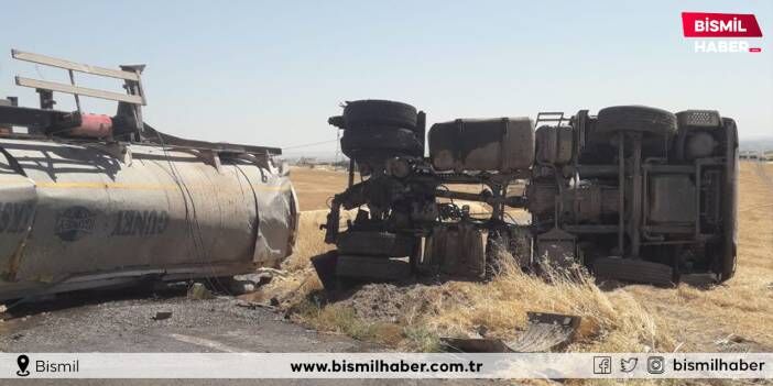 Bismil'de tanker devrildi: 1 yaralı