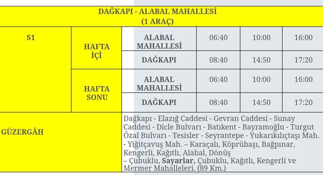 Sur Alabal mahallesi otobüs güzergâhı Sayarlar mahallesine uzatıldı