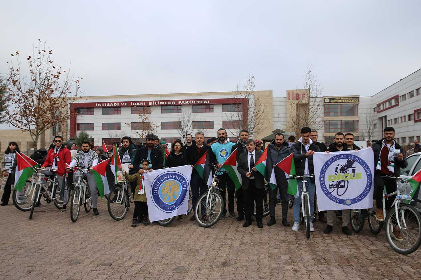 Dicle Üniversitesi Akademisyen Ve Öğrencileri Filistin Için Pedal Çevirdiler 10