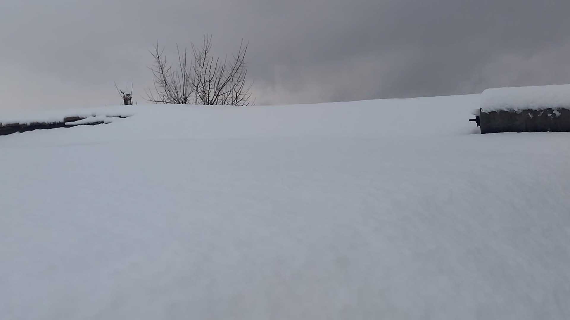 70'In Üzerinde Köy Yolu Kardan Ulaşıma Kapadı 3