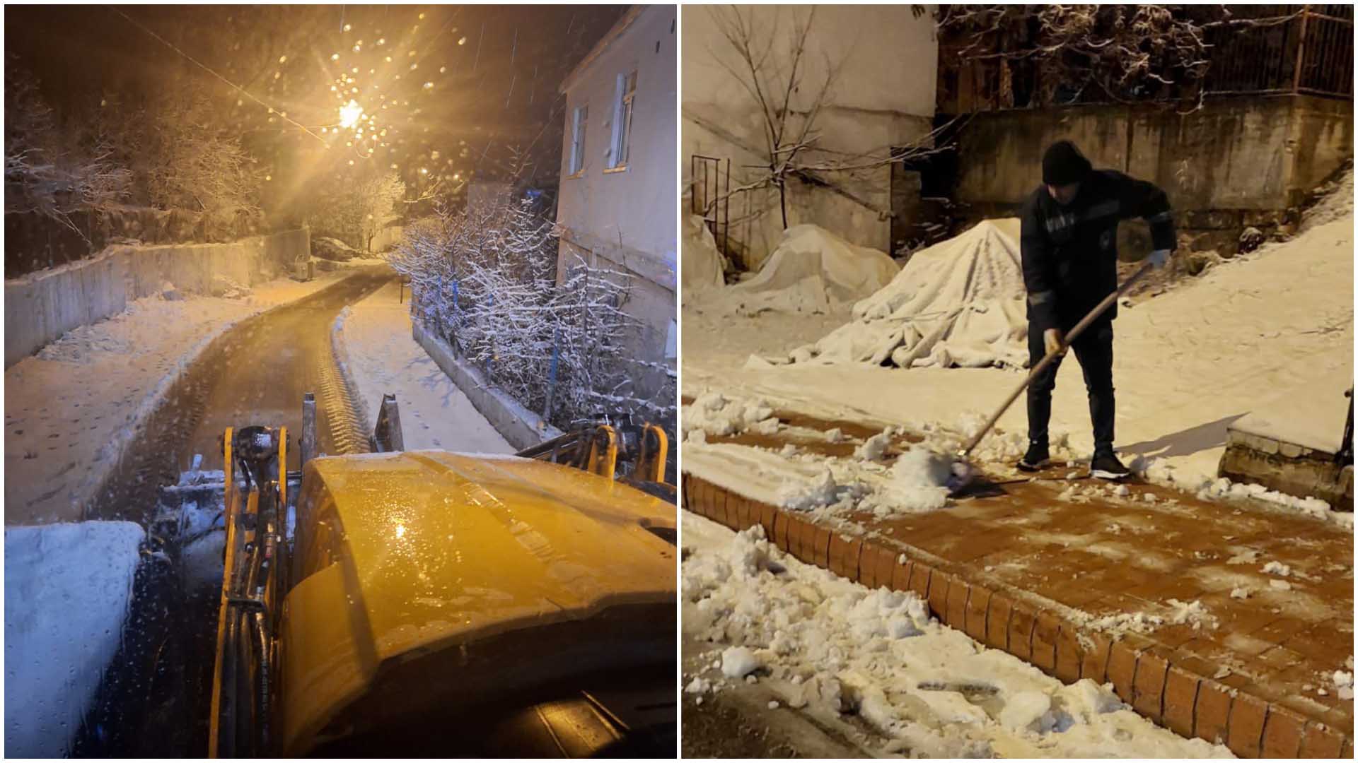 Diyarbakır’da Kardan Kapanan Yollarda Çalışma 1