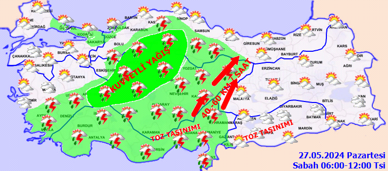 Diyarbakır'da Hava Nasıl Olacak Meteoroloji'den 12 İl İçin Kuvvetli Sağanak Uyarısı (1)