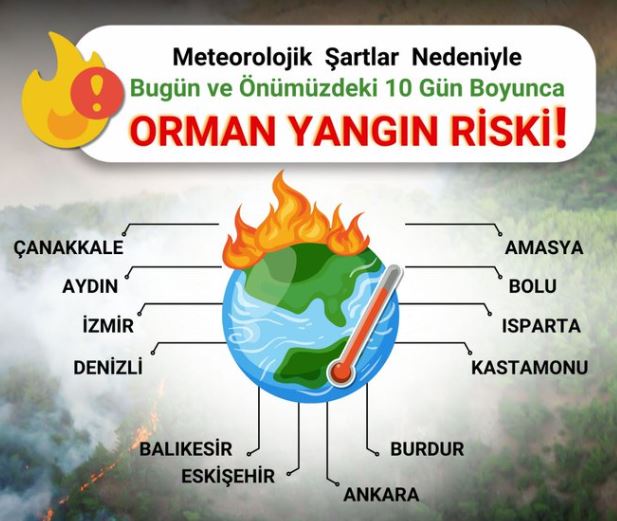 Orman Genel Müdürlüğü'nden 12 Şehir Için Uyarı!