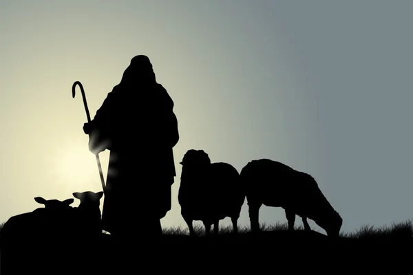 Depositphotos 31940611 Stock Photo Silhouette Of Shepherd And Sheep