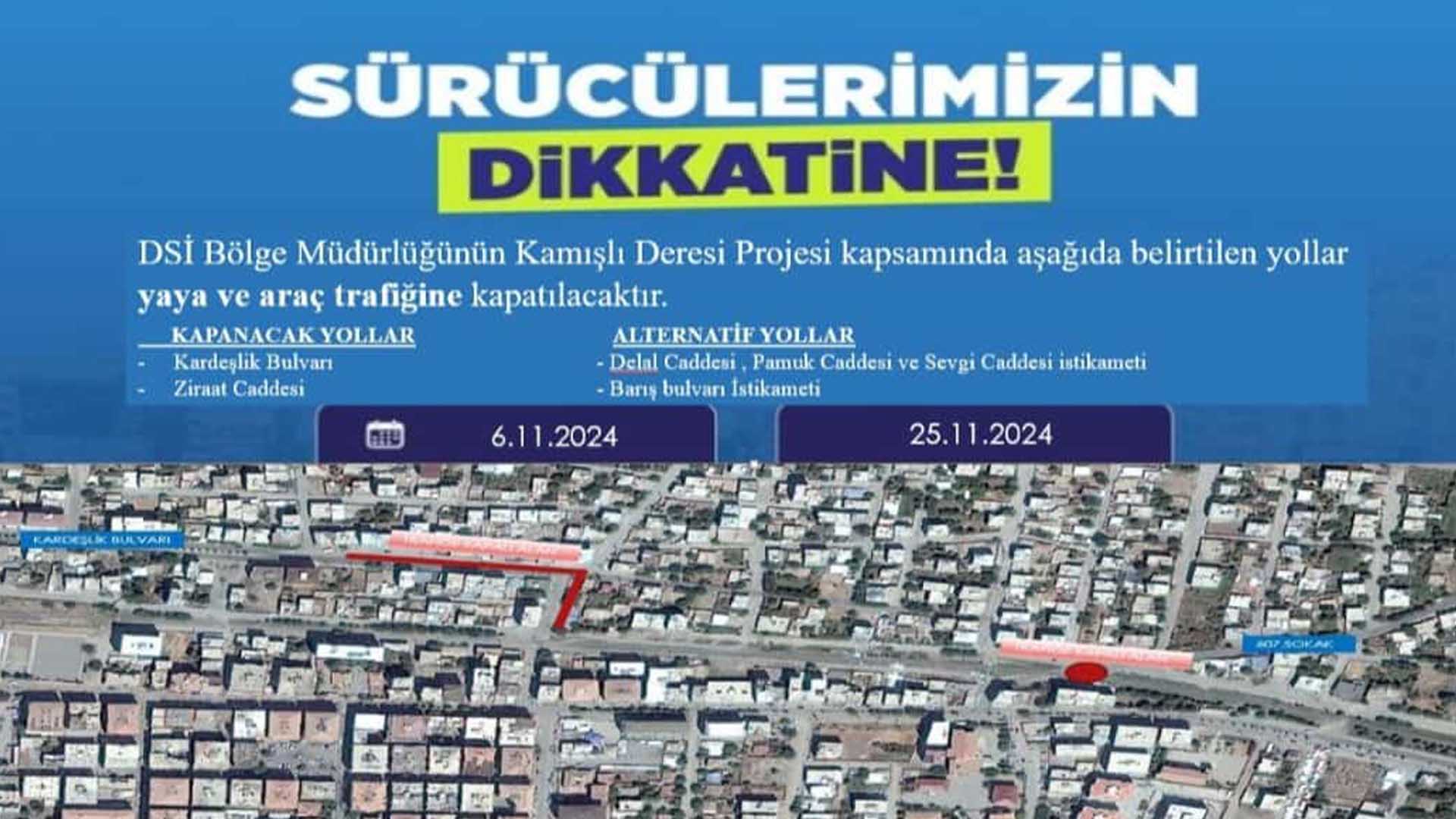 Bismil’de 2 Cadde 20 Gün Boyunca Kapalı Olacak 1