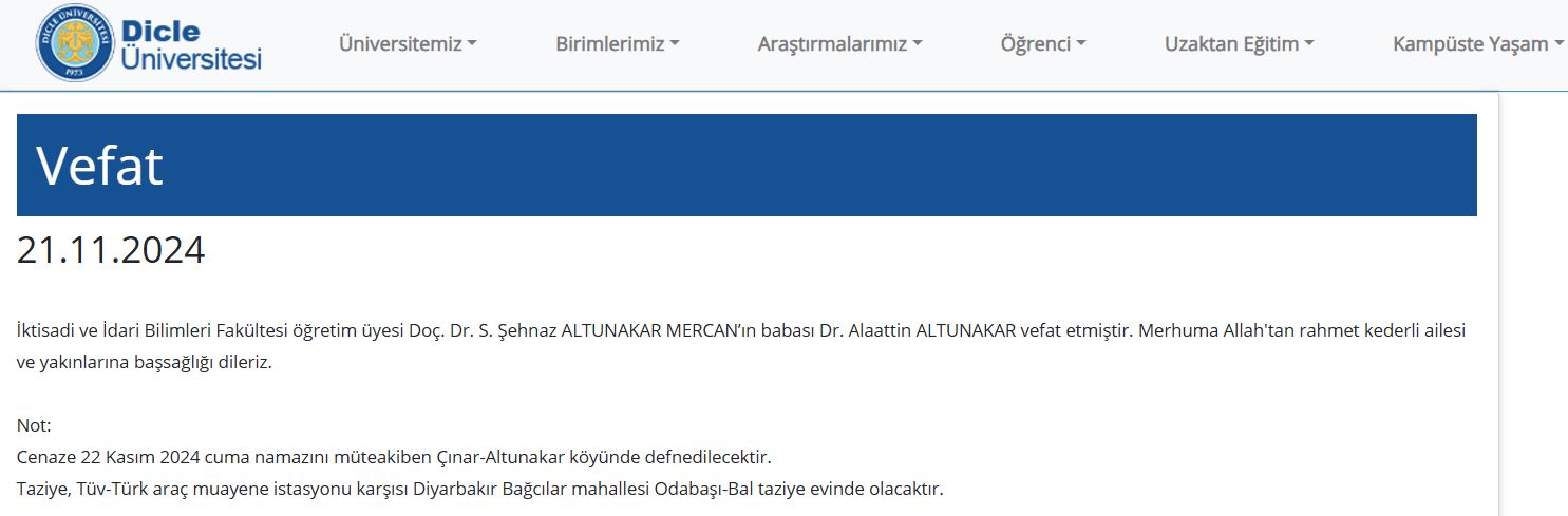 Diyarbakır’ın Tanınmış Simalarından Doktor Alaatti̇n Altunakar Vefat Etti 3