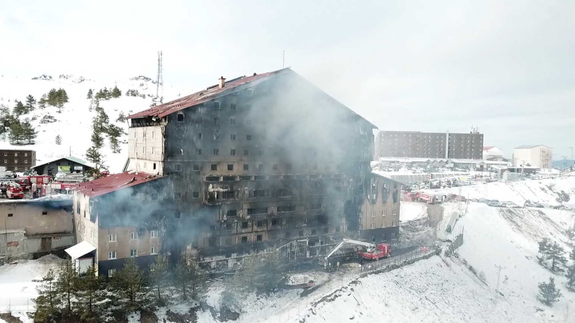 Bolu Karakaya Otel Yangını Dron 1