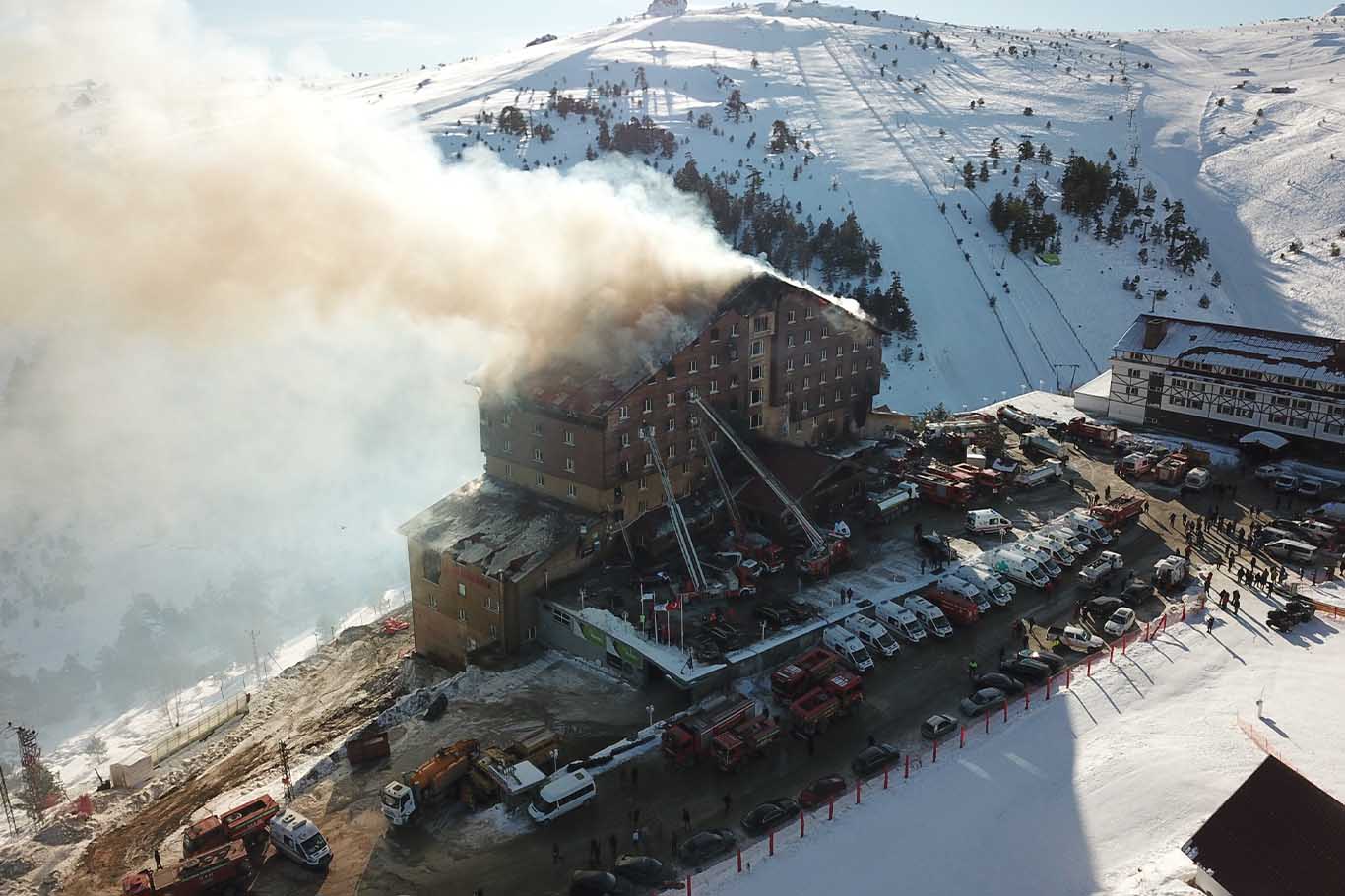 Bolu Karakaya Otel Yangını Dron 4