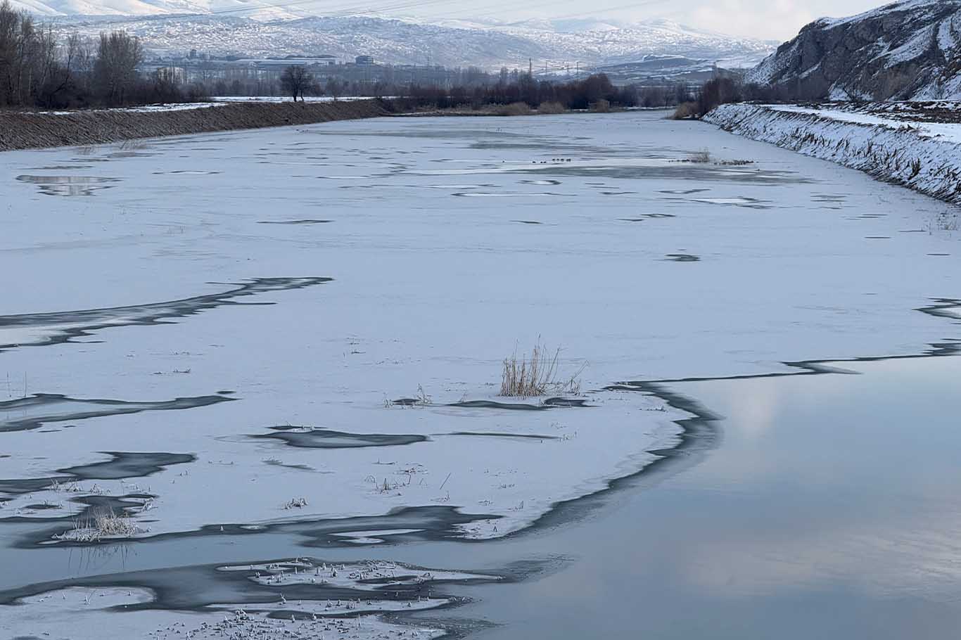 Sivas’ta Kızılırmak Nehri Kısmen Dondu; Termometreler Eksi 18’I Gösterdi 1