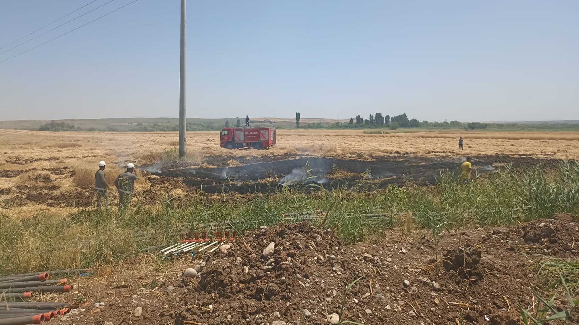 Bismil’de Buğday Tarlasından Yangın 1