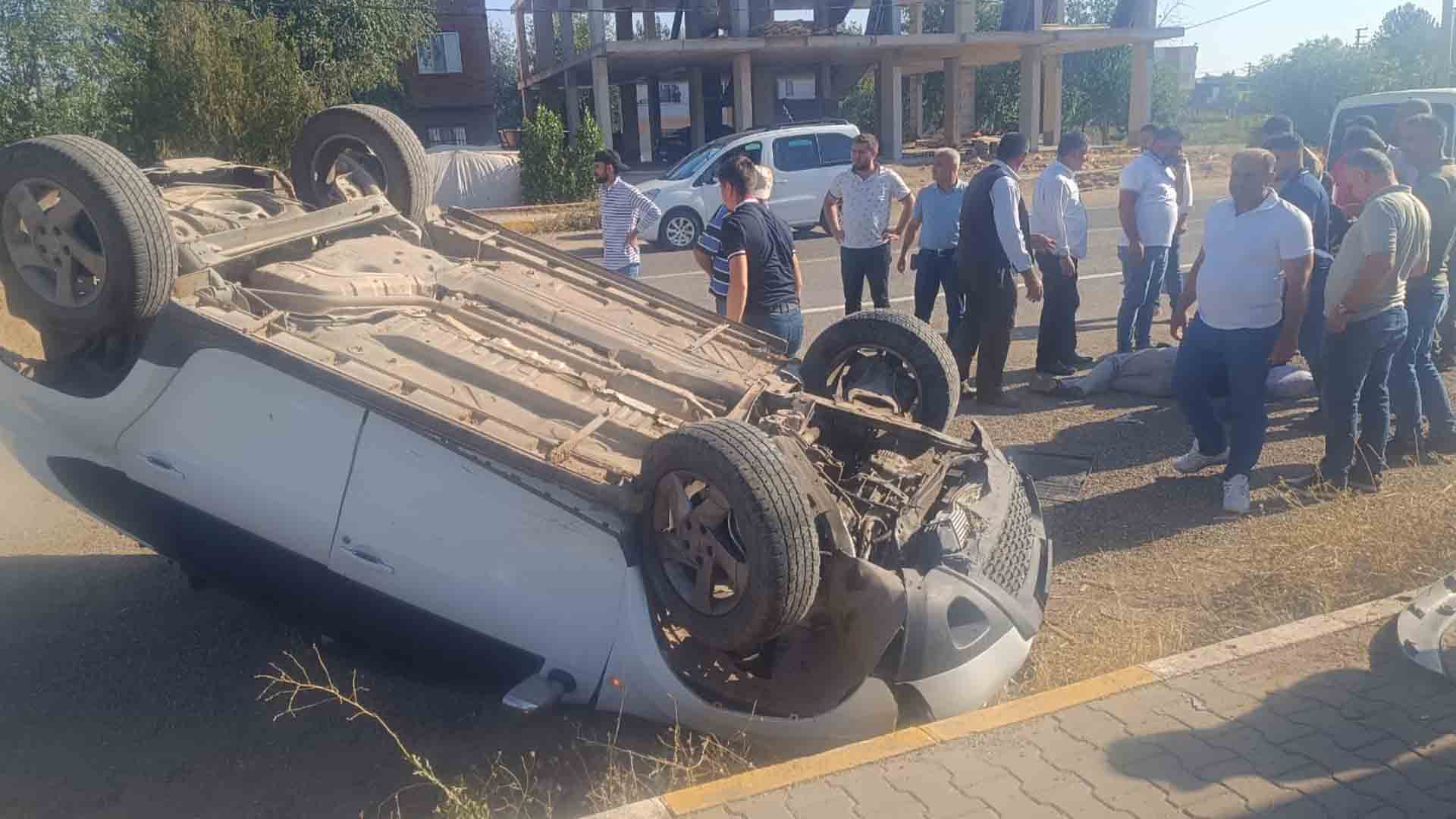 Bismil’de Otomobil Devrildi 1 Yaralı 8