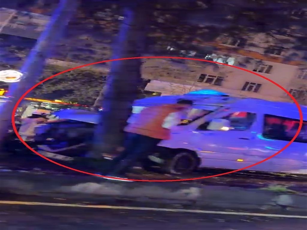 Diyarbakır'da Yolcu Minibüsü Refüjdeki Ağaca Çarptı 8 Yaralı (4)