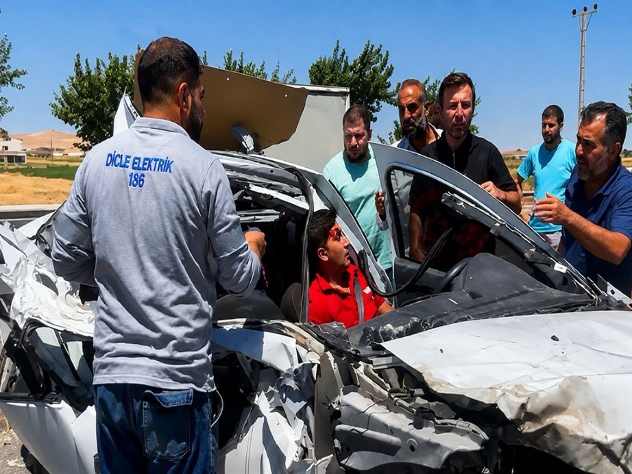 Otomobil Tir'a Arkadan Çarptı Sürücü Ağır Yaralandı (1)