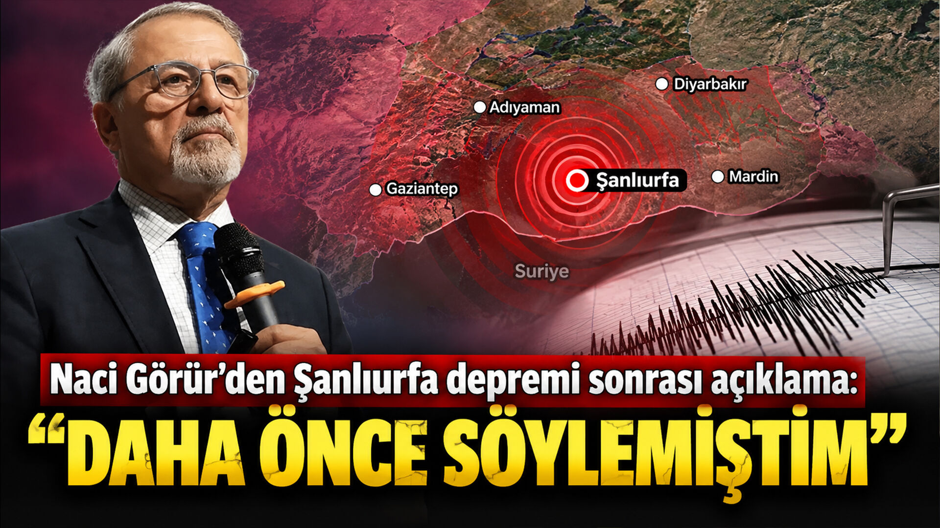 Naci Görür’den Şanlıurfa depremi sonrası açıklama: "Daha önce söylemiştim"