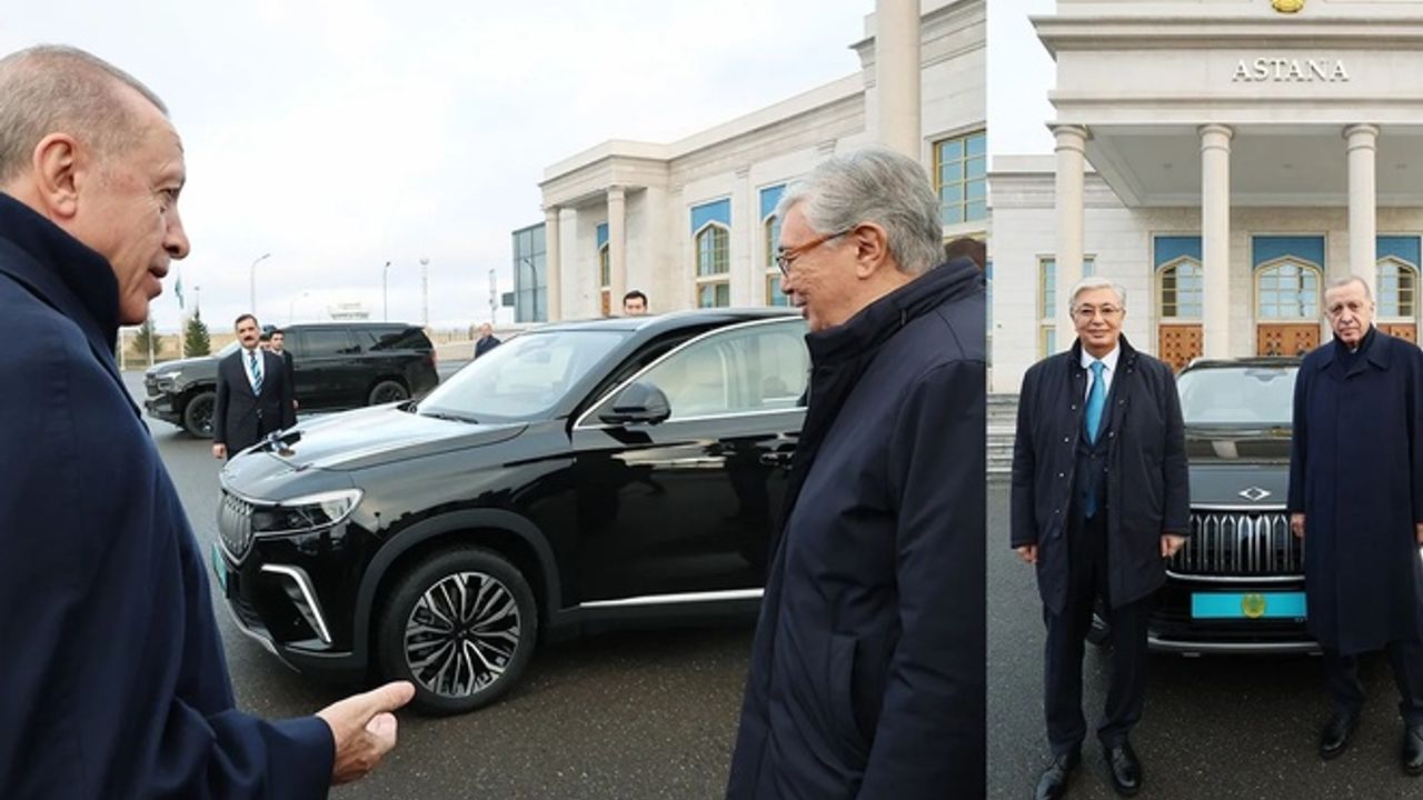 Cumhurbaşkanı Erdoğan, Kazakistanlı mevkidaşına Togg hediye etti