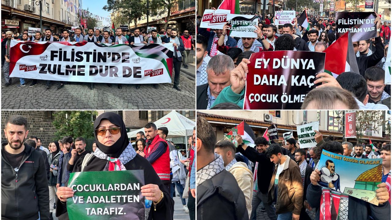 Diyarbakır’da ‘İsrail'e dur de’ yürüyüşü düzenledi