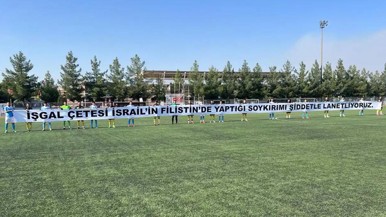 Diyarbakır’da yeşil sahalardan Filistin'e destek