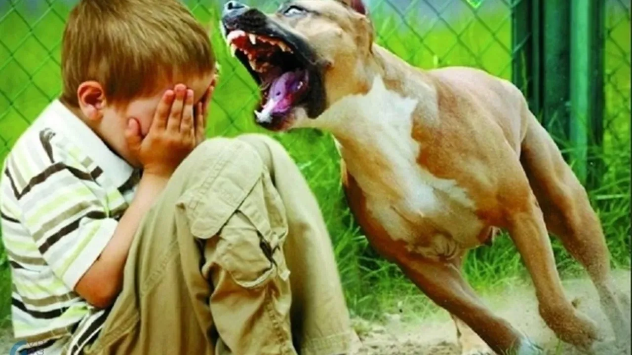 Ребенок испуганный громким лаем собак