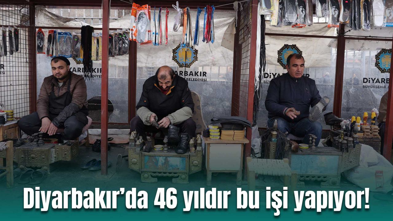 Diyarbakır’da 46 yıldır aynı yerde ayakkabı boyuyor