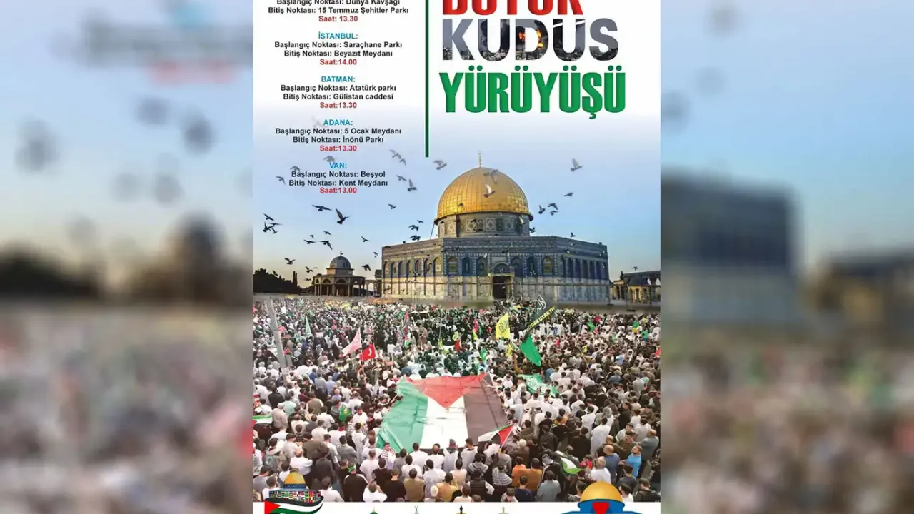 Diyarbakır dahil 5 ilde düzenlenecek "Büyük Kudüs Yürüyüşü"ne büyük bir katılım bekleniyor!