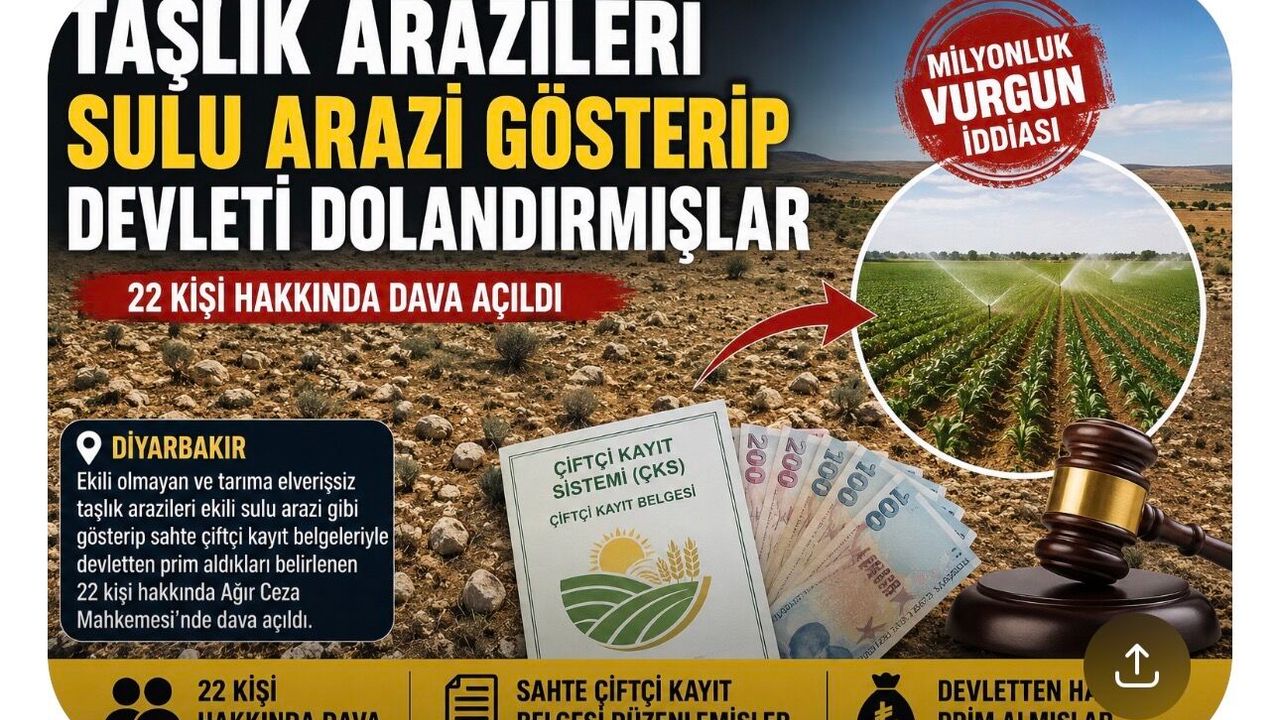 Diyarbakır’da Sahte Çiftçi Vurgunu: 22 Kişiye Dava Açıldı