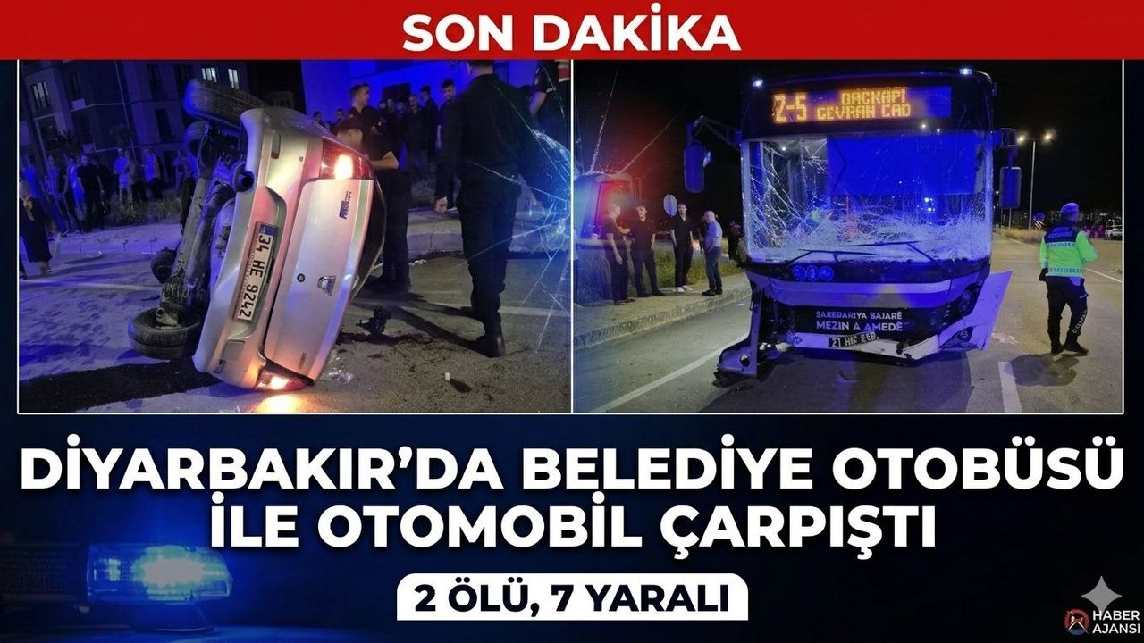 Diyarbakır’da Can Pazarı: Otobüs ile Otomobil Çarpıştı 2 Ölü