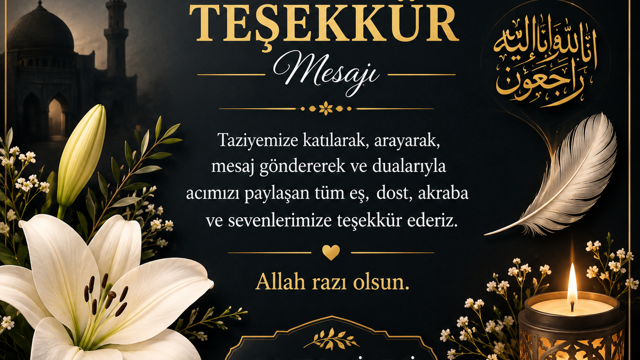 TAZİYE TEŞEKKÜR MESAJI