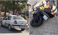 Motosiklet ile otomobilin çarpışması sonucu 2 kişi yaralandı