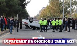 Diyarbakır'da yanından geçen otomobilin tekerine çarpan otomobil takla attı: 1 yaralı