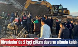 Diyarbakır’da 2 işçi, çöken istinat duvarının altında kaldı