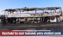 Diyarbakır’da yolcu otobüsü alev topuna döndü kullanılamaz hale geldi!