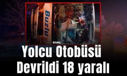 Yolcu otobüsü devrildi: 18 yaralı