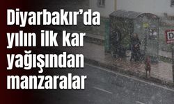 Diyarbakır’da yılın ilk kar yağışından manzaralar