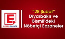 28 Şubat Diyarbakır ve Bismil'deki Nöbetçi Eczaneler