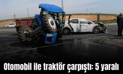 Diyarbakır’da otomobil ve traktörün çarpıştığı kazada 5 kişi yaralandı