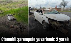 Diyarbakır’da sürücüsünün kontrolünden çıkan otomobil şarampole uçtu: 2 yaralı