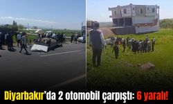 Diyarbakır’da çarpışan 2 otomobil de devrildi: 6 yaralı