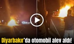 Diyarbakır’da seyir halindeki otomobil yandı: O anlar kamerada