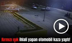 Diyarbakır’da kırmızı ışıkta durmayan otomobilin kaza anı kamerada