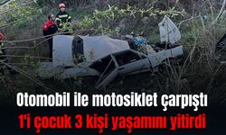 Otomobil ile motosiklet çarpıştı, 1'i çocuk 3 kişi yaşamını yitirdi