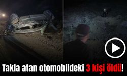 Erzurum’da feci kazada otomobil takla attı! 3 ölü, 2 yaralı