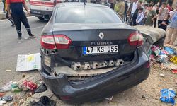 Mardin'de otomobil çöp konteynerine çarptı! 4 yaralı