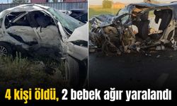 2 otomobilin çarpıştığı korkunç kazada 4 kişi öldü, 2 bebek ağır yaralandı