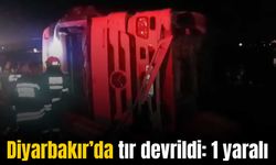 Diyarbakır’da tır devrildi: 1 yaralı