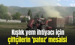 Kışlık yem ihtiyacı için çiftçilerin 'patoz' mesaisi