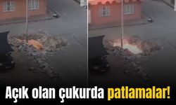 Yeraltına indirilen elektrik hattındaki patlamalar kamerada