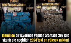 Diyarbakır'da iş yerinde 296 kilo skunk ele geçirildi