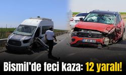 Bismil’de karşı şeride uçan otomobil yolcu minibüsü ile çarpıştı: 12 yaralı