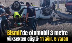 Diyarbakır'da otomobil 3 metre yüksekten düştü: 1’i ağır, 5 yaralı