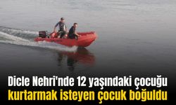 Dicle Nehri'nde boğulmakta olan çocuğu kurtarmak isteyen bir başka çocuk canından oldu